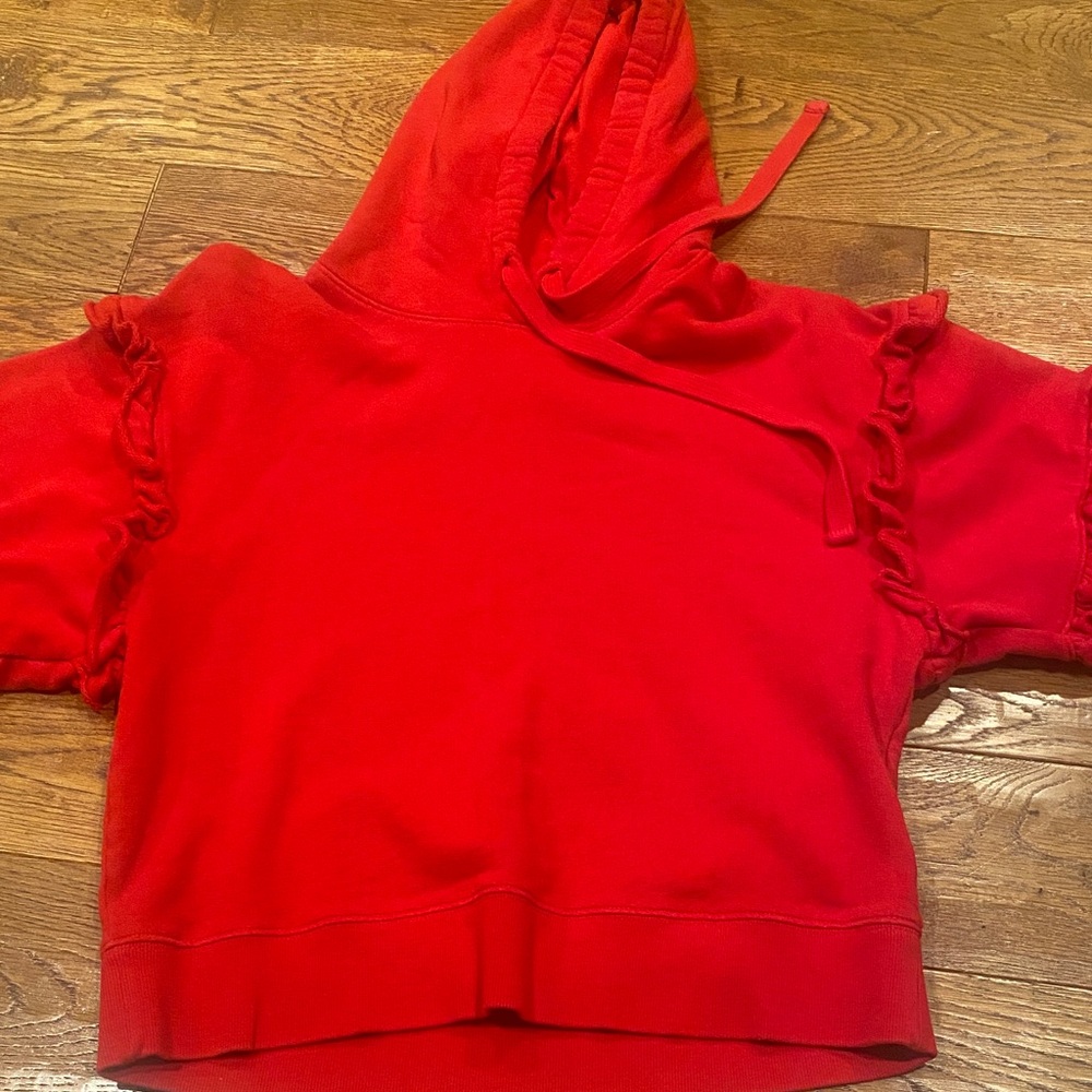 Rebecca Minkoff Bright Red long Sleeve Hooded Sweatshirt